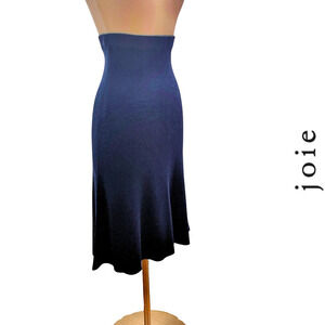 Joie NWT High Waist Wool Blend Flared Silhouette Knit Skirt Ink Navy Size Small